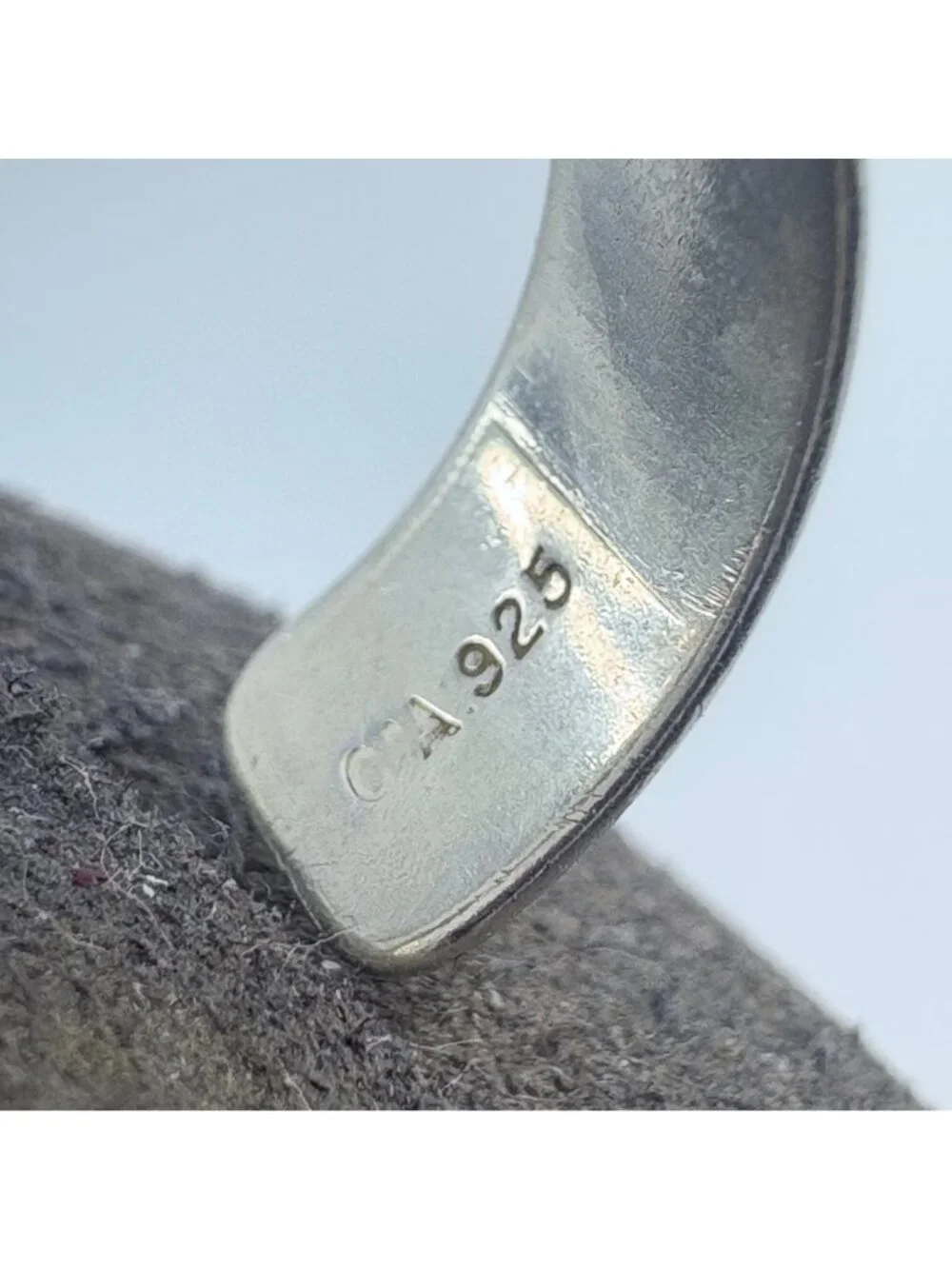 Open Back Adjustable Band Sterling Silver 925 Ring Size 7 Fit